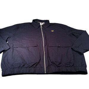 Adidas Nice Dock Jacket Mens Lightweight Full Zip Embroidered Legend Ink 2XL